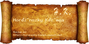 Horánszky Kámea névjegykártya